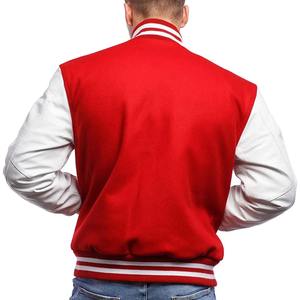 Special Red Christmas Design With Custom Colour & Logo Leather sleeves Letterman Varsity Jacket For Unisex - Product Image 2