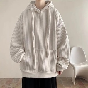 เสื้อสเวตเตอร์ขนแกะมีฮู้ดสำหรับผู้ชายและผู้หญิงเสื้อคู่แบบธรรมดาสไตล์เรโทร100% ฤดูใบไม้ร่วงฤดูหนาวแฟชั่นสไตล์เกาหลี - Product Image 3