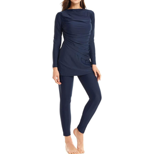 Women <b>Modest</b> Muslim Swimsuit Full Coverage <b>Swimwear</b> Islamic Hijab Swimming Swim Suit Solid Color - Product Image 4