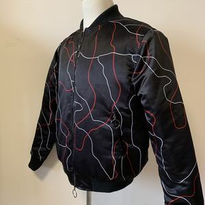 Chaqueta de cuero teñido liso de poliéster Spandex de alta calidad para hombre, chaquetas de sublimación hinchadas recortadas - Product Image 2