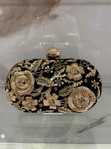 Embrague hecho a mano de la mejor calidad para eventos especiales, monedero de noche bordado, decoraciones de abalorios de perlas, cierre de botón duradero - Product Image 5