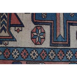Tapis turc vintage, grand tapis de 6,46 x 9,1 pieds, tapis Ikat rouge - Product Image 5