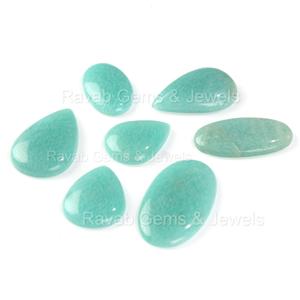 พลอยอะมาโซไนต์ทรงหลังแบนหลายรูปร่างสีเขียวเรียบตามธรรมชาติมีหลายขนาดอเนกประสงค์สำหรับการทำเครื่องประดับ - Product Image 3