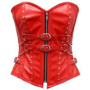 Trendy Wholesale Genuine Leather <b>Corset</b> Women's Bustier <b>Body</b> Shaping Crop Top OEM Logo Gothic Bralette High Fashion Design - Product Image 4
