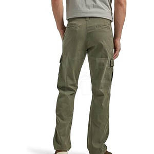 Pantalon cargo 100% coton personnalisé en gros nouveau style décontracté simple cordon de serrage léger 6 poches - Product Image 3