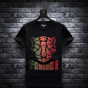 Camiseta de ropa con transferencia de diamantes de imitación Camiseta de algodón personalizada - Product Image 6