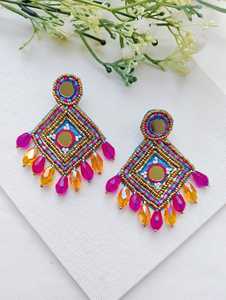 Pendientes de Cuentas de Flores, Pendientes Personalizados con Múltiples Cuentas, Joyería Festiva para Mujer al Mejor Precio, Pendientes con Cuentas - Product Image 4