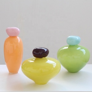 Vases en verre soufflé à la bouche Bixuan, couleur bonbon, avec dessus en galets, <span class=keywords><strong>vase</strong></span> <span class=keywords><strong>de</strong></span> <span class=keywords><strong>table</strong></span>, porte-fleurs, décoration moderne et ludique pour la maison, <span class=keywords><strong>centre</strong></span> <span class=keywords><strong>de</strong></span> <span class=keywords><strong>table</strong></span> pour <span class=keywords><strong>mariage</strong></span> - Product Image 1