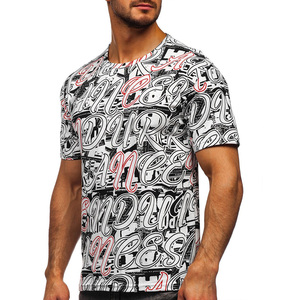 Camiseta de secado rápido con patrón sólido para hombre de algodón 100%, camiseta informal con sublimación impresa con logotipo personalizado para hombre - Product Image 5