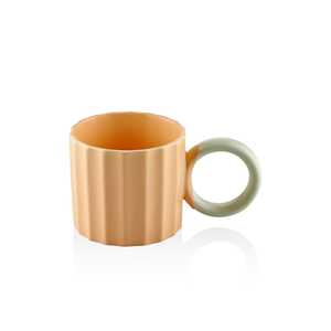 Taza de cerámica redonda amarilla de porcelana de 250ml-Tazas de cerámica Runden - Product Image 1