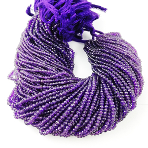 Cuentas de amatista facetadas para hacer collares y pulseras, cuentas de 3-4mm de largo, de 13 pulgadas - Product Image 2