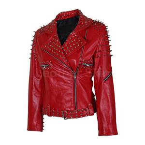 Custom Logo Women's <b>Leather</b> <b>Jacket</b> <b>Long</b> Sleeve Latest Style Custom Made Men's Winter Studdeds <b>Jackets</b> - Product Image 3