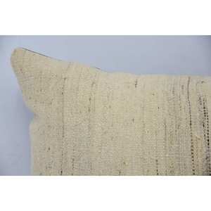 Almohada de retazos Kantha de lana Beige, diseño bohemio rústico de 16x16 pulgadas con patrón Floral bordado Vintage para el hogar o el sofá - Product Image 2