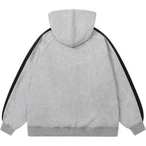Sweat à capuche oversize gris personnalisé avec logo pour homme, sweat à capuche décontracté en molleton 100% coton pour unisexe - Product Image 2