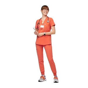 Uniforme de Enfermería de algodón unisex, transpirable, ligero, manga corta, cuello en V, venta al por mayor, camisetas de hospital impresas - Product Image 1