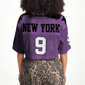 เสื้อเจอร์ซีย์อเมริกันระบายอากาศได้ดีสำหรับใส่ลำลอง เสื้อยืดตาข่ายทรงโอเวอร์ไซส์ทันสมัยสำหรับฤดูร้อน เสื้อเจอร์ซีย์ผู้หญิงราคาไม่แพง - Product Image 2