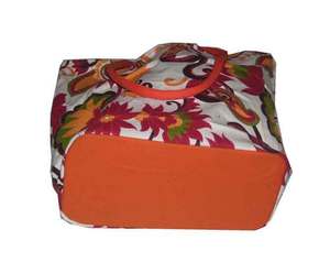 Bolsa de transporte de lona estampada de tela para compras multiusos, bolso de hombro reutilizable para mujer, bolsa de playa de lona con estampado de flores - Product Image 3
