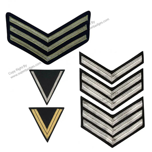 Chevron Rank bordado a mano oro lingotes rayas ceremonial Chevron parche - Product Image 3