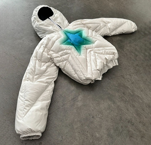 Blouson d'hiver épais et chaud en duvet de nylon pour hommes avec logo personnalisé OEM - Product Image 2