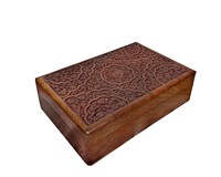 Organisateur de boîte à bijoux en bois fait à la main de luxe boîtes en bois sculptées florales modernes pour stocker des bijoux et des pièces de monnaie idées cadeaux