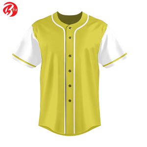 Boutonné Élégant Sport Formation Sportswear Nouveau Style Respirant À Manches Courtes Jersey Ensemble Baseball Jersey avec Conception Couverte - Product Image 3