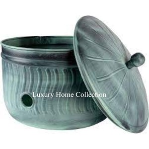 Latest Arrival Green Color Enamel Sticker Applied on Hose <b>Pot</b> Round Shape Garden Ware Handcrafted Design Flower <b>Pots</b> and Planter - Product Image 5