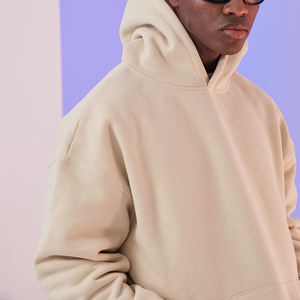 Sudadera con capucha en blanco de lana sin cuerdas de alta calidad, sudaderas con capucha de hombre de gran tamaño de algodón grueso personalizado - Product Image 2