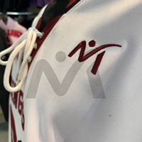 Jersey de Hockey Personalizado con Logotipo 66, Color Blanco y Marrón, Venta Directa de Fábrica, Ropa Deportiva para Hockey sobre Hielo
