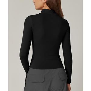 2025 ropa de entrenamiento atlético con bolsillos para mujer chaquetas ligeras con cremallera Mock Turtleneck Fall Hoodies - Product Image 2