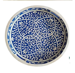 Plateau de service géométrique rond en os incrusté centre de table esthétique de qualité supérieure décoration de table moderne accent disponible au prix de gros - Product Image 6