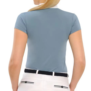 Última llegada camisa de espectáculo de equitación de alta calidad de manga corta de Color personalizado ropa ecuestre transpirable camisa de espectáculo de caballo - Product Image 3