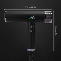 Pengering Rambut Ionik Profesional 1400W dengan Motor Tanpa Sikat 3-Kecepatan Kecepatan Tinggi untuk Penggunaan Rumah Tangga, Hotel & Salon