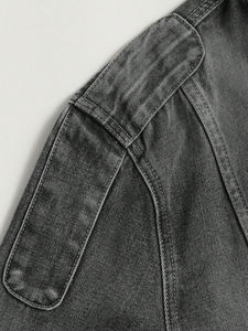 Veste denim de printemps à la mode en gros Veste denim décontractée de couleur unie à grandes poches pour hommes - Product Image 2