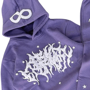 Sudadera con Capucha para Hombre, Estilo Vintage Desgastado, Lavado Ácido, con Pedrería, de Algodón French Terry, Desgarrada, Decolorada, Corte Cuadrado, con Cierre - Product Image 2