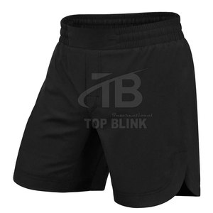 <b>Men's</b> Custom Design MMA <b>Shorts</b> Elastic Mid Waist Sporty Solid Pattern Low MOQ Reasonable Price Latest Style with OEM Services - Product Image 1