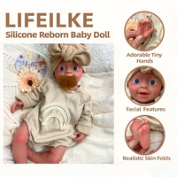 Poupée Bébé Reborn en Silicone 18 pouces Garçon, Bouche Ouverte, Corps Entier, Douce, Réaliste, Pondérée, Nouveau-né, Jouet à Câliner, Cadeau pour Enfants de 3 ans et plus