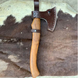 Hacha de Acero de Damasco con Patrón Artesanal Hecho a Mano, con Mango de Madera, para Acampar al Aire Libre, Exhibición y Uso General - Product Image 4