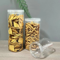 Vietnam pabrik makanan kelas transparan stoples plastik hewan peliharaan 200ml 350ml 500ml untuk biskuit kering permen buah kemasan kue