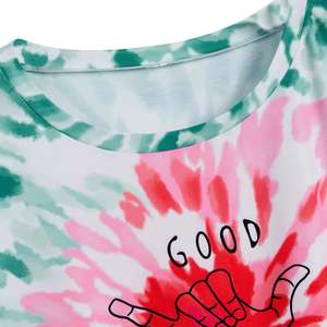 Venta al por mayor nueva moda Crop Top Multicolor 100% algodón Sexy mujeres Tie Dye camisetas - Product Image 6