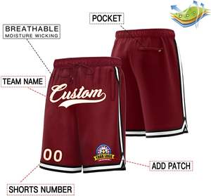 กางเกงขาสั้นบาสเก็ตบอลทีมกีฬาสำหรับชุดลีกและการฝึกซ้อมกีฬารายวันสั่งซื้อตามสั่ง - Product Image 2