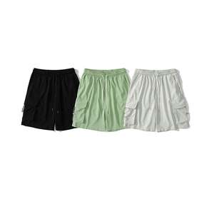 กางเกงขาสั้นคาร์โก้ผู้ชายไซส์ใหญ่คุณภาพสูง ปักโลโก้ได้ ระบายอากาศได้ดี ผ้าฝ้าย 100% ย้อมสีพื้น ทรงหลวม ใส่สบายสำหรับฤดูร้อน เหมาะสำหรับออกกำลังกายและวิ่ง - Product Image 6