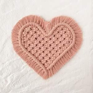 Sous-verre bohème en macramé fait à la main multicolore sous-verre à pampilles en gros - Product Image 1