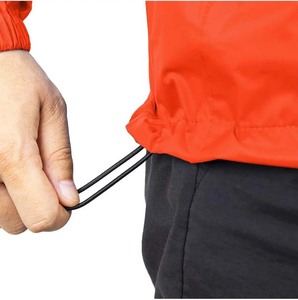 OEM High Street <b>Men's</b> Premium Orange Windbreaker Canvas <b>Rain</b> <b>Jacket</b> <b>Lightweight</b> Windproof Outdoor Shell with Adjustable Hood - Product Image 6