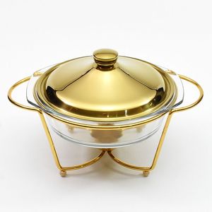 Juego de Recipientes para Buffet de Acero Inoxidable, Calentador de Comida para Buffet, Servidor de Catering, Recipiente Dorado Estilo Árabe - Product Image 1