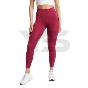 Medias de gimnasio de cintura media de alta calidad para mujer, pantalones de Yoga con logotipo personalizado, opción multicolor al por mayor para adultos, ropa de Fitness sólida - Product Image 1