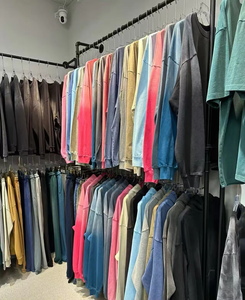 Chất Lượng Cao Cổ Điển Quá Khổ Xếp Màu Sắc Đau Khổ Axit Rửa Sạch 100% Bông 275gsm T-Shirt Cho Nam Giới Dài Với Mô Hình Rắn - Product Image 6