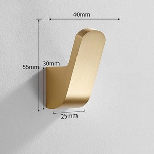 Best Quality Set of 5 Brushed Finished Brass Wall <b>Hooks</b> for Coat & Towel Bathroom <b>Kitchen</b> <b>Hook</b> Clothes <b>Hook</b>. - Product Image 3