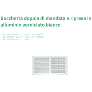 Tecnosystemi Griglie e Registri in Alluminio Verniciato Bianco con Doppio Ugello di Aspirazione e Rilascio - Product Image 3
