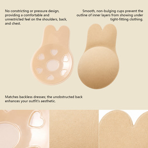 Cache-tétons en silicone écologiques avec effet liftant, soutien-gorge adhésif lavable, pasties push-up pour femmes, support OEM/ODM - Product Image 2