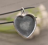 Pendentif Cœur Vierge en Argent Sterling 925 de 15 mm, Plaqué Or, Écologique, pour Remplissage de Résine ou Cendres, Bijou Fin avec Pierre Précieuse